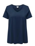 Carbonnie Life S/S V A-Shape Tee Noos Navy ONLY Carmakoma