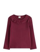 Ribbet Topp Burgundy Lindex
