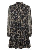 Hallie Crinkle Chiffon Dress Black French Connection