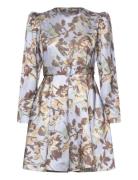 Tailored Satin Belt Dress Blue By Ti Mo