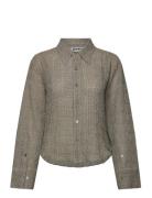 Shape Shirt Crinkled Grey Check-38 Grey Hope