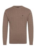 Cotton Cable Knitted Sweater Beige Lexington Clothing