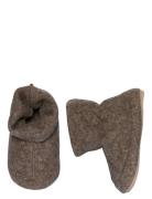 Wolly Textile Slippers Brown Melton