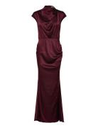 Myra Satin Dress Burgundy Ahlvar Gallery