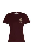 Gold Crest Reg Ss Tee Burgundy Tommy Hilfiger