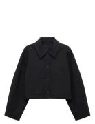 Cropped Jacket With Pockets Black Mango