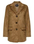 Onltulip Faux Suede Blazer Coat Otw Brown ONLY