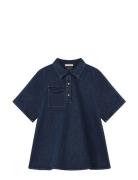 Don Denim Ss Dress Navy Fliink