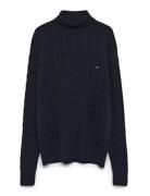 Classic Cotton Cable Roll Neck Navy Tommy Hilfiger