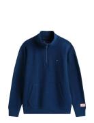 Texture Half Zip Sweatshirt Navy Tommy Hilfiger