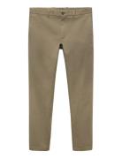 Barna Slim-Fit Twill Chino Trousers Beige Mango