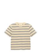 Striped Cotton T-Shirt Yellow Mango