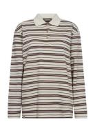 Mmrossett Ls Stripe Polo Tee Beige MOS MOSH