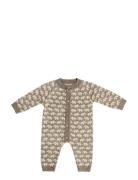 Jumpsuit, Ao Elephants, Merino Wool, Nature Melange Beige Smallstuff