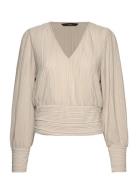 Vmaurora Ls V-Neck Top Jrs Ga Beige Vero Moda