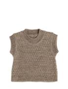 Vest, Square Knit, Merino Wool, Nature Melange Beige Smallstuff
