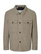 Slhmitch Wool Blend Shacket Noos Beige Selected