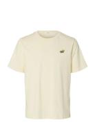 Slhreg-Salz Emb Ss O-Neck Tee Cream Selected
