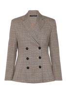 Chester Check Cinched Blazer Brown French Connection