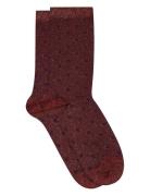 Donna Glitter Socks Burgundy Mp Denmark