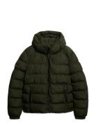 Hooded Sports Puffer Jacket Khaki Superdry