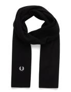 Classic Merino Wool Scarf Black Fred Perry