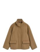 Short Wool Jacket With Zip Beige GANT