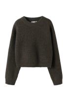 Nkfholly Ls Boxy Short Knit Noos Brown Name It