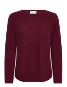 Curved Sweater Burgundy Davida Cashmere