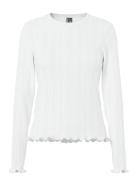 Pcmarie Ls O-Neck Poin Top Jrs Noos Bc White Pieces