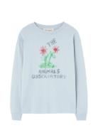 Flowers Blue Dof Lonf Sleeve T-Shirt Blue THE ANIMALS OBSERVATORY