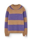 Stripes Beife Boxfish Sweater Purple THE ANIMALS OBSERVATORY