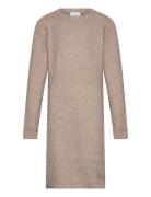 Vmdoffy Ls O-Neck Dress Ga Girl Beige Vero Moda Girl