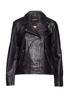 Slmaeve Leather Jacket Ls Black Soaked In Luxury