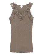 Rwbernadine Organic Cotton Sl Lace Brown Rosemunde