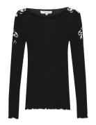 Rwbaybay Ls Lace T-Shirt Black Rosemunde
