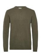 Lambswool O-Neck Knit Khaki Lindbergh