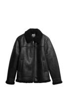 Faux Shearling Aviator Jacket Black Superdry