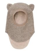 Balaclava Ears Wool Beige Huttelihut