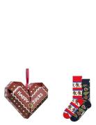 2-Pack Gingerbread Heart Socks Gift Set Brown Happy Socks