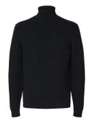 Slmdane Ls Knit Structure Roll Neck Noos Black Selected
