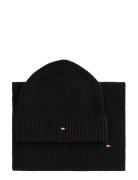 Th Flag Beanie & Scarf Gp Black Tommy Hilfiger
