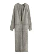 Stickad Lång Cardigan Grey Lindex