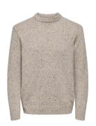 Onsbirky Reg Nap Crew Knit Beige ONLY & SONS