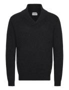 Lambswool L/S Shawl Collar Knit Grey Lindbergh