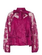 Yaslacilla Ls Lace Top - Show Pink YAS