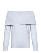 Sweater Knitted Fold Down Blue Lindex