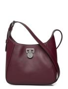 Leather Small Tanner Shoulder Bag Burgundy Lauren Ralph Lauren