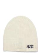Embroidered-Logo Ribbed Cashmere Beanie Cream Lauren Ralph Lauren