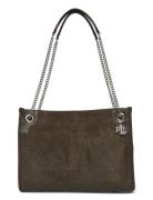 Suede & Leather Medium Bradley Tote Bag Brown Lauren Ralph Lauren